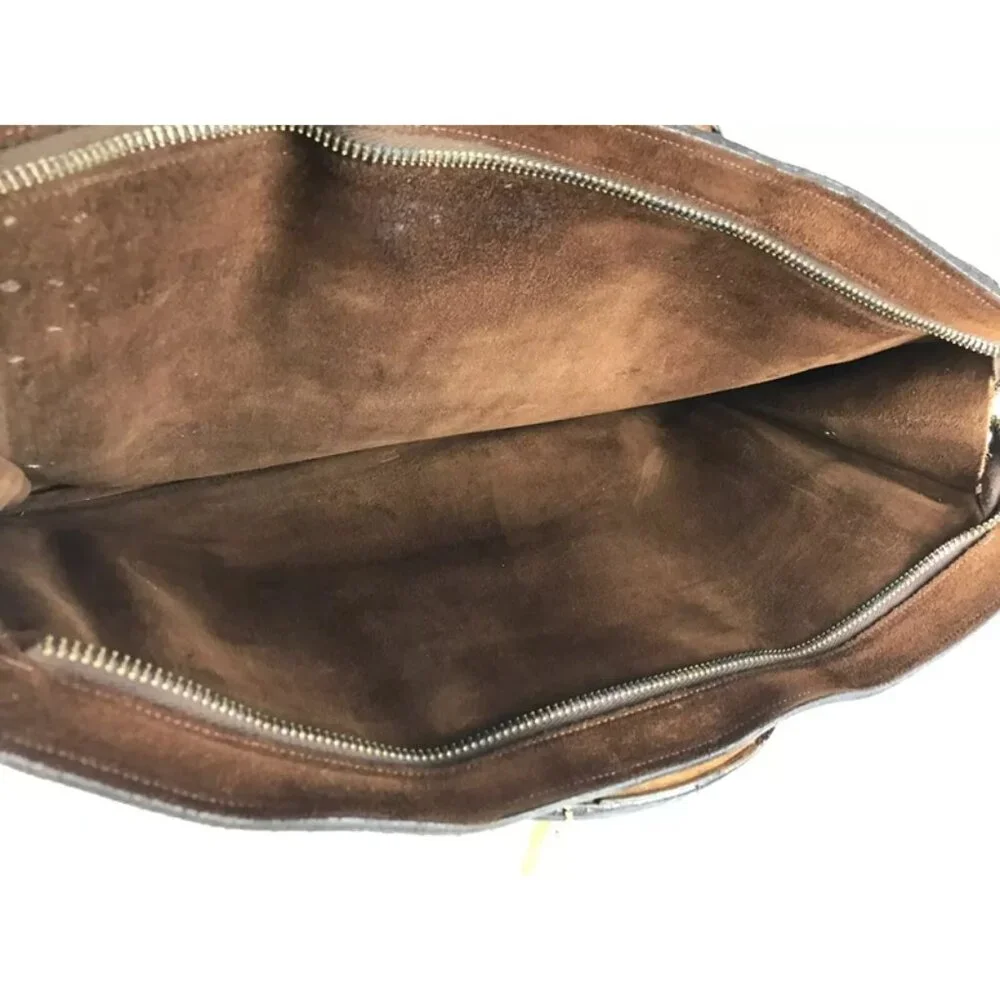 Michael Scott Unisex Adult Brown Suede‎ Double Top Handle Briefcase Bag